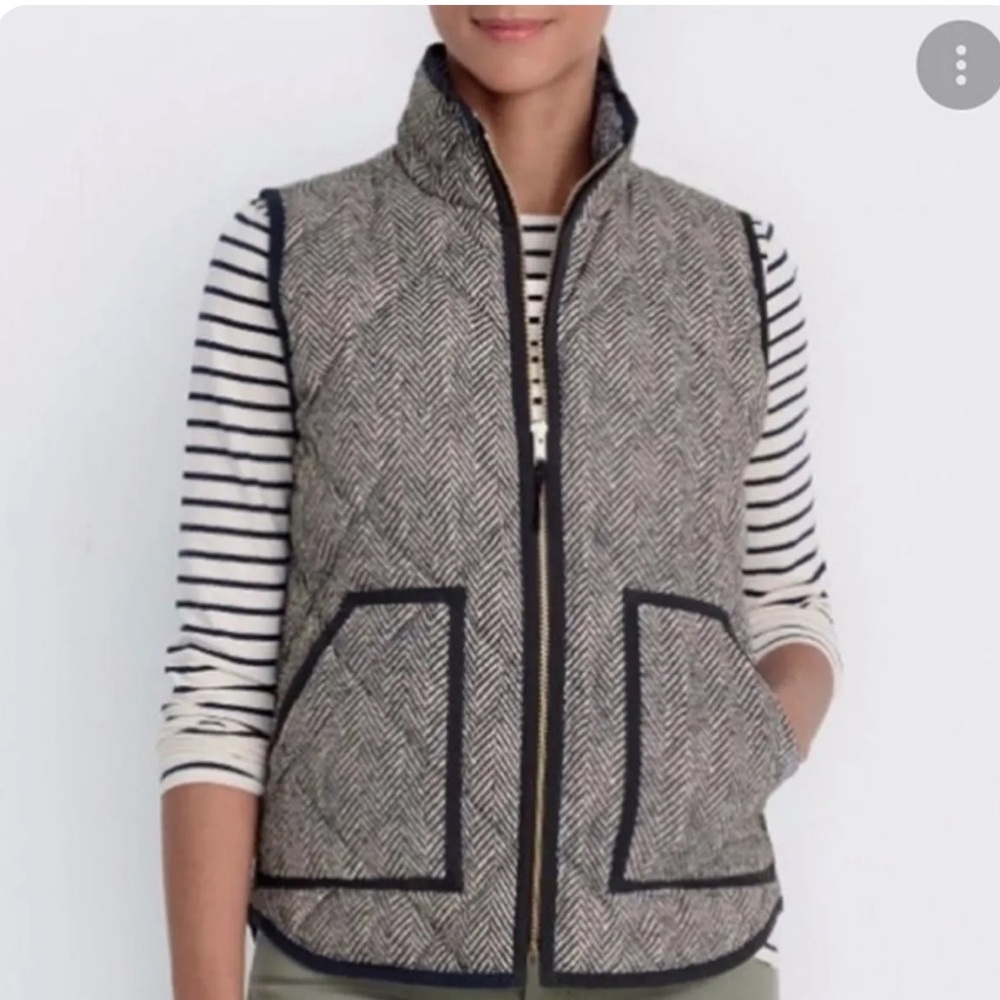 J Crew Herringbone Quilted Vest